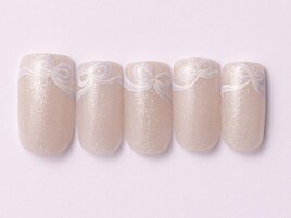 韓国手描きリボンネイル9480yen