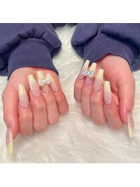 パステルイエローフレンチネイル