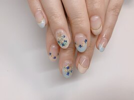 涼しげ押し花フレンチ☆