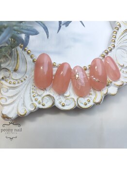 ピオニーネイル(peony nail)/たらしこみフラワー