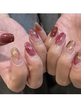 ネウィ ネイル 京橋(newi nail)/ゴールド×赤【newiネイル】