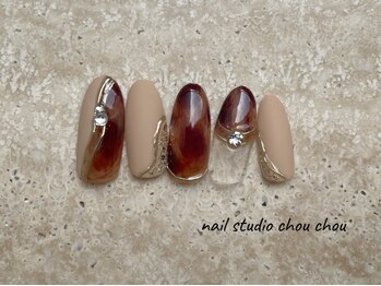 ネイルアンドアイラッシュスタジオ シュシュ(chouchou)/今人気デザインべっ甲ネイル