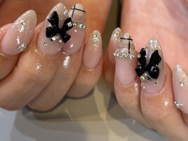 ワンホン　リボン　パール　秋冬