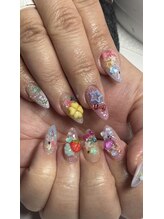 トップコート 下北沢店(Top Coat)/ゴテゴテクリア風ネイル