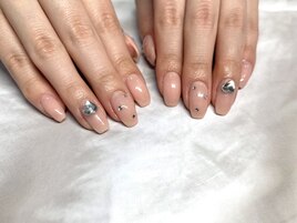 ワンホンネイル×ハートパーツ