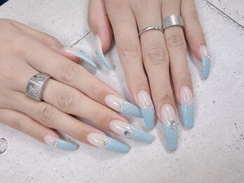 ネイル ビューティーマジック 葛西本店/ロングニット柄ネイル