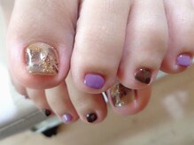 アミュリー ネイル アトリエ(Amury nail atelier)/ヴィンテージ★べっ甲フット♪