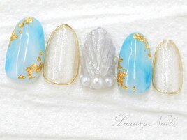 夏タイダイ＊マーメイドNail