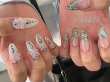 ミリネイルズ(milli nails)/海外ネイル★個性派くすみブルー