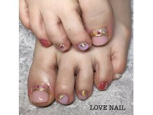 ラブネイル(LOVE NAIL)/押し花フットネイル