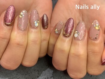 ネイルズアリー 立川店(Nails ally)/ギャラクシー×マグネット×艶