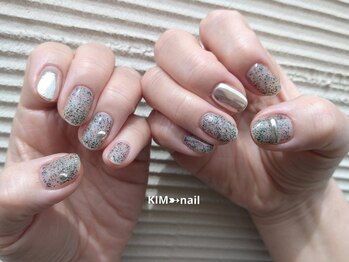 ケイアイエムネイル(KIM nail)/グラスストーン×ミラー