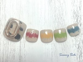 カラフル砂浜ネイル