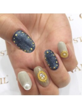 クリスタルネイル ボンベルタ橘店(CRYSTAL NAIL)/デニムネイル