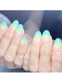 夏カラーグラデーションネイル