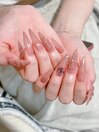 ヌードピンク3Dクロムネイル