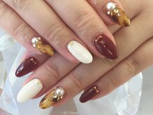 ラリュールネイル(L'Allure nail)/秋べっ甲ネイル￥8200