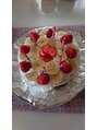 リフレッシュサロン山椿 本店 誕生日にはケーキを作ります!いちごとバナナはベストマッチ☆