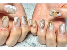 ティーエス ネイル ガーデン(T.S Nail Garden)/ベージュ系ニュアンスデザイン