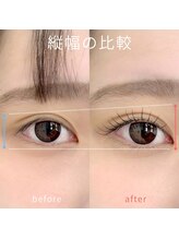 クイックアイラッシュ 池袋店(Quick eyelash)/エクステ後の縦幅比較