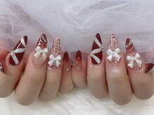 ミルキーウェイバイミーネイル 南堀江店(Milkyway by menail)/X'masネイル2025/パールリボン