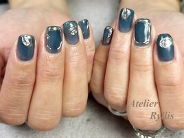 ネイビー×シルバー