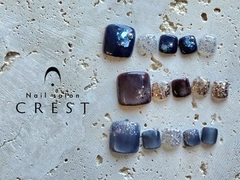 クレスト(CREST)の写真/【フットネイルはCREST☆】こだわりのある豊富なデザインで足元を華やかに♪日常を彩るフットネイル♪¥6250
