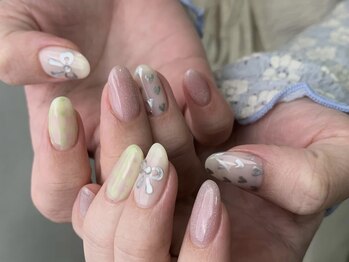 クレモアネイル 池袋西口店(CLEMORE NAIL)/ナチュラルリボンネイル