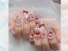 ピオミエルネイル 新宿(pio miel nail)/さくらんぼリボンネイル