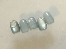 ラクネイル 浦和店(raku nail)/ブルー×キラキラネイル