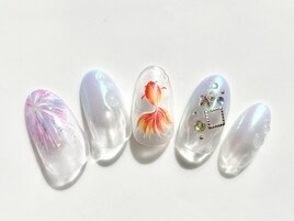 花火　金魚　ぷっくり　オーロラ