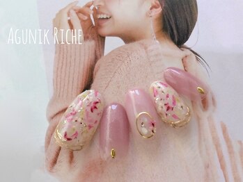 アグニークリッシェ(Agunik Riche)/【押し花ネイル】