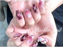 モモネイル(MOMO nail)/チェックネイル　秋ネイル