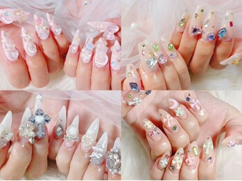 ハナアイ サロン 新宿店(hanaai salon)の写真/【パーツつけ放題当店人気NO.1 10本120分¥12800 】話題のワンホンネイルも…♪