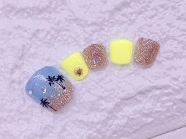 フット☆ヤシの木ネイル