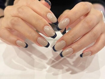 アイネイルズ 梅田店(I nails)/ラメワンカラーフレンチ¥9700