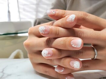 ネイルサロンブラン(nail salon BLANC)の写真/【美爪ケア/パラフィンパック付】3Dブライダルネイルコース¥11,000◇特別な日のネイルはBLANCにお任せ♪