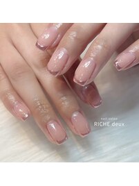 春色ピンクミラーフレンチ