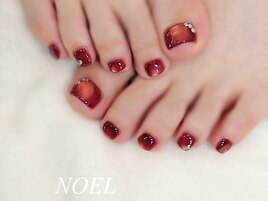 《フットネイル×秋カラー》