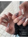 マグネット×チェックネイル