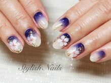 ネイルサロンネイルスクール神戸スタイリッシュネイルズ/和な桜のネイル