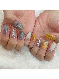 ハニーレモンソーダネイル
