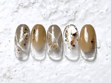 アヤ(AYA)/塗りかけブラウン大理石ネイル