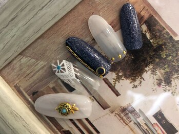 ロア ネイル(Loa nail)/【A】クロッシェアート×デニム