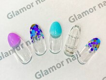 グラマーネイル(Glamor nail)/ホロ×バルーンフレンチ