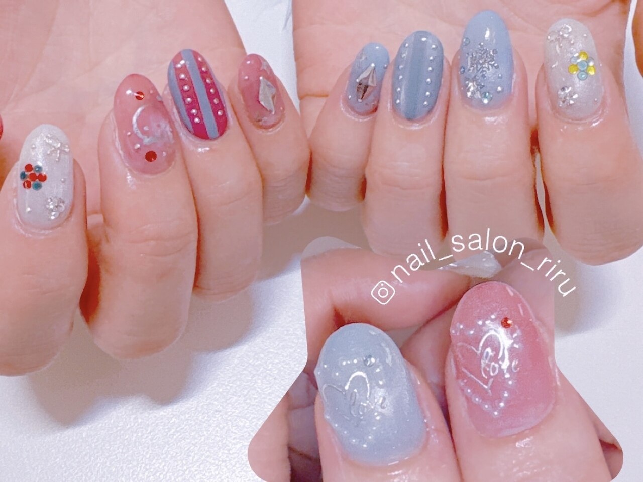 2026年秋トレンド】ブルー ハンド クリスマスのネイルデザイン集｜人気