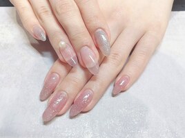 アクリル+シンプルネイル