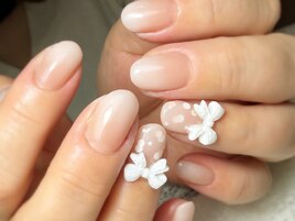 ワンホンリボン＆ぽんぽんグラデ