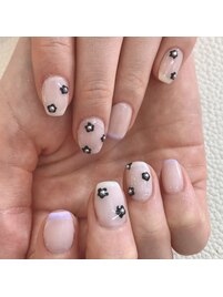 お持込みお花×フレンチネイル
