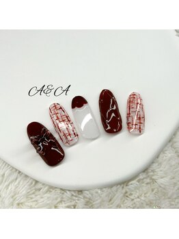 エーアンドエー 蕨店(A&A)/クリスマスツイードネイル